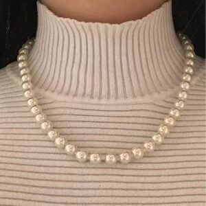 White faux Pearl dainty Fashion Necklace Classic retro Feminine Classic 💖